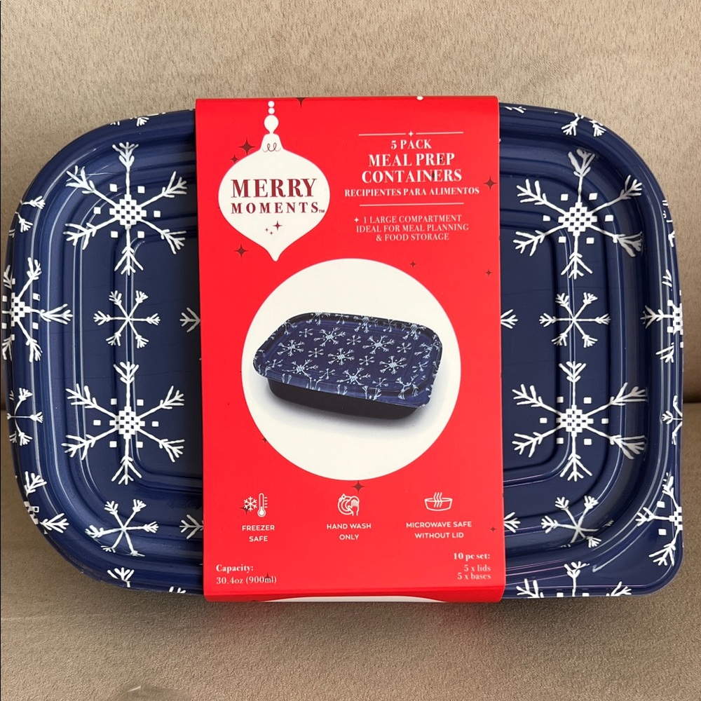 New Merry Moments 5-Pack Containers w/Lids ❄️